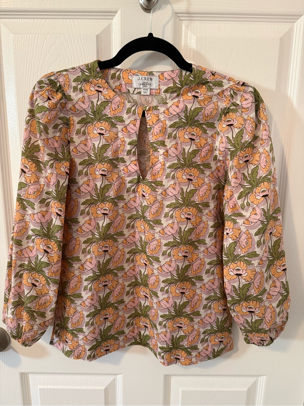 J. Crew Liberty Keyhole Popover in Butterfield Poppy Size XXS